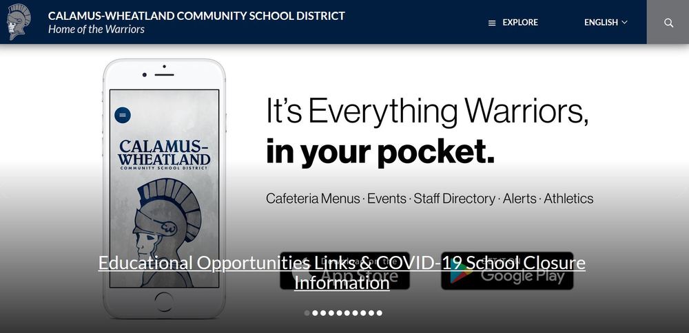 Educational Opportunities links and COVID-19 School Closure website page